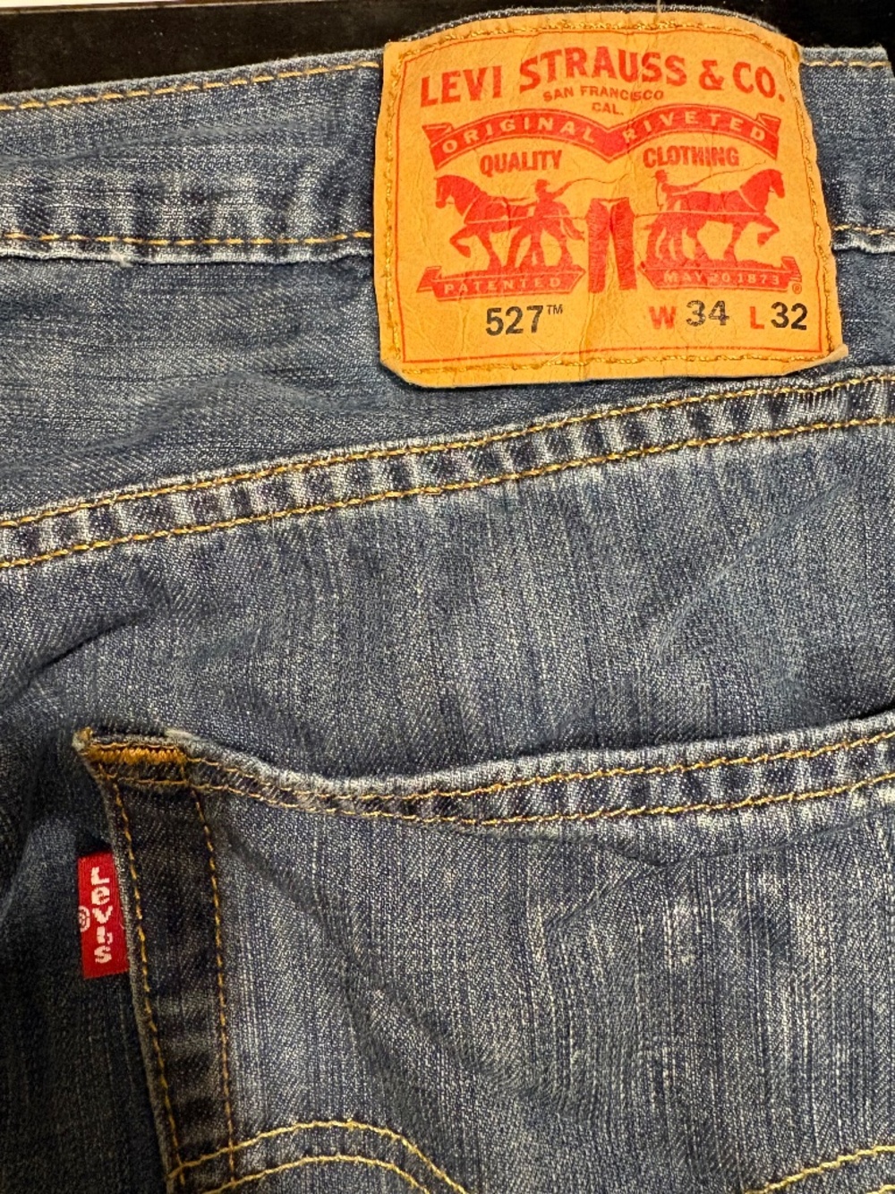 Levi's 527 Slim Bootcut Men's Jeans Dark Wash 34x32 EXCELLENT Condition!! - Picture 3 of 7
